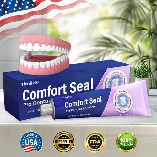🔥 LIMITED SPECIAL OFFER 🔥 Timilk® Comfort Seal Pro Denture Adhesive🦷💜FDA Certified (Clinically Proven 96-   Hour Lock Hold for   Secure, Comfortable &   Zinc-Free Denture Fit)❣️