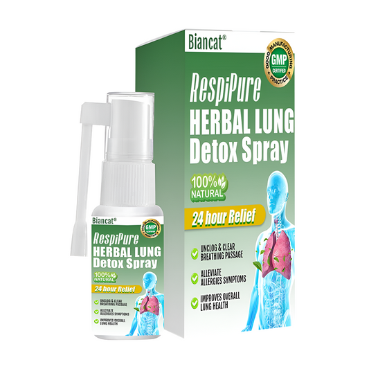 🚭 Biancat® RespiPure Herbal Lung Detox Spray 🌿 Herbal Breathing Spray for Smoke, Dust & Dry Air Exposure | Botanical Respiratory Support | Daily Fresh Air Routine💝