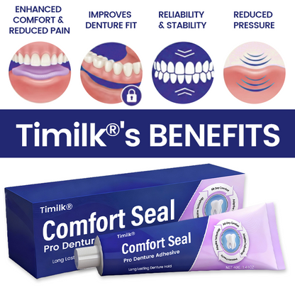 🔥 LIMITED SPECIAL OFFER 🔥 Timilk® Comfort Seal Pro Denture Adhesive🦷💜FDA Certified (Clinically Proven 96-   Hour Lock Hold for   Secure, Comfortable &   Zinc-Free Denture Fit)❣️